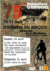 Journées du maquis. Du 10 au 11 août 2019 à Mussidan. Dordogne.  10H00